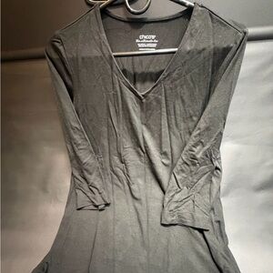 Chico's Black V-Neck Long Sleeve A-Line Dress